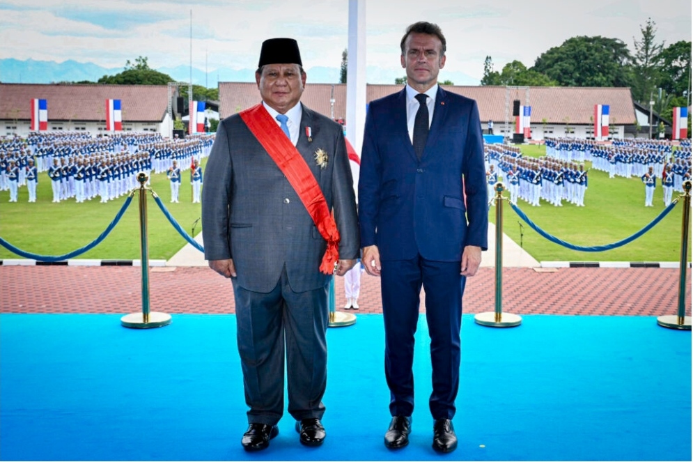 Presiden Prabowo Subianto dan Presiden Prancis Emmanuel Macron (Foto: BPMI Setpres)