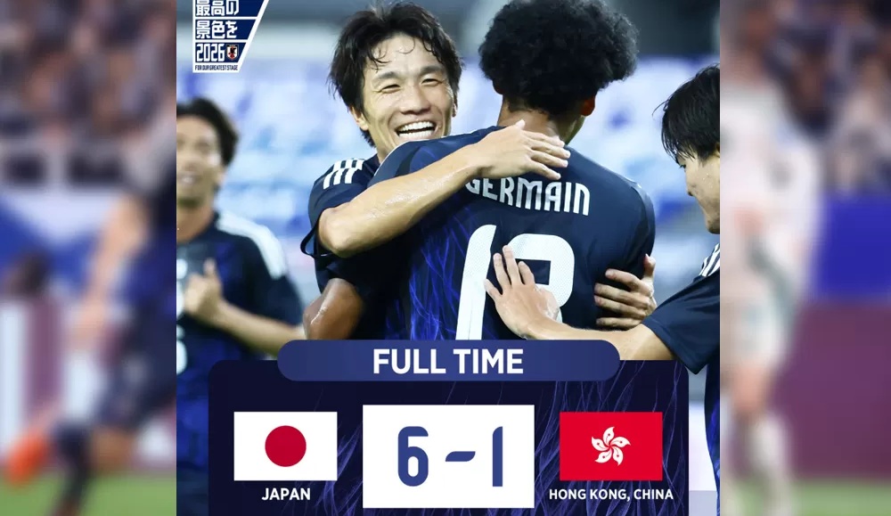Jepang bantai Hong Kong 6-1. (Foto: JFA On X)