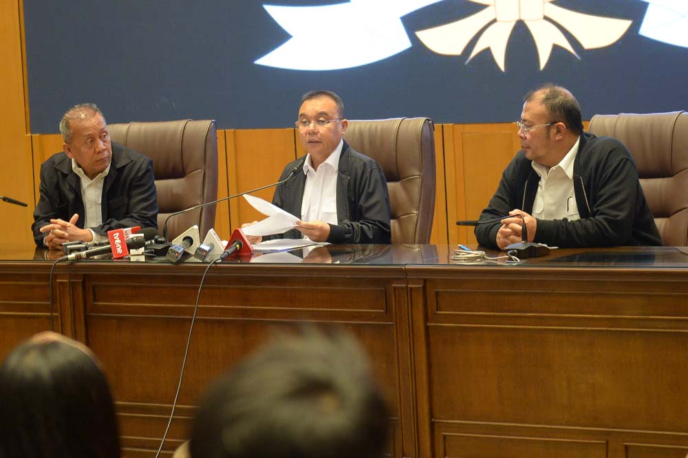 Wakil Ketua DPR RI Sufmi Dasco Ahmad dalam konferensi pers di Kompleks Parlemen, Senayan, Jakarta, Jumat (5/9/2025). (Foto: dpr.go.id)