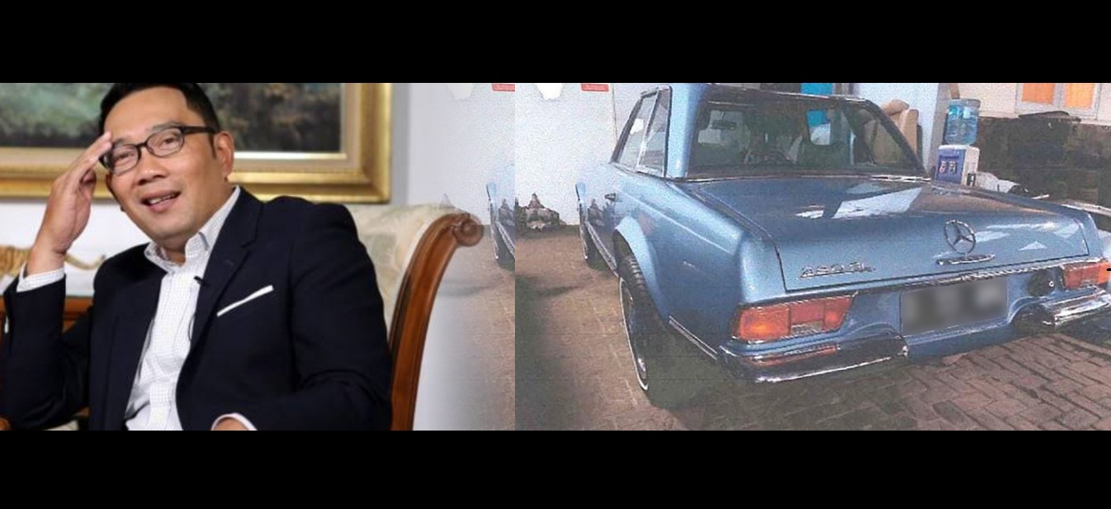 Ridwan Kamil dan mobil Preiden ke-3 RI, BJ Habibie. (Kolase)

